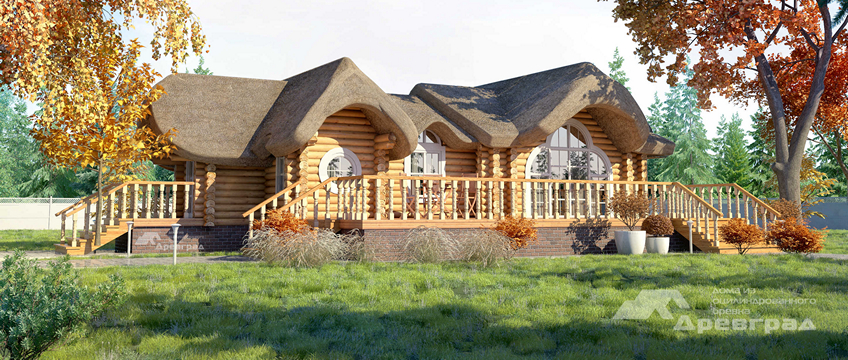 индивидуально спроектированный дом из оцилиндрованного бревна